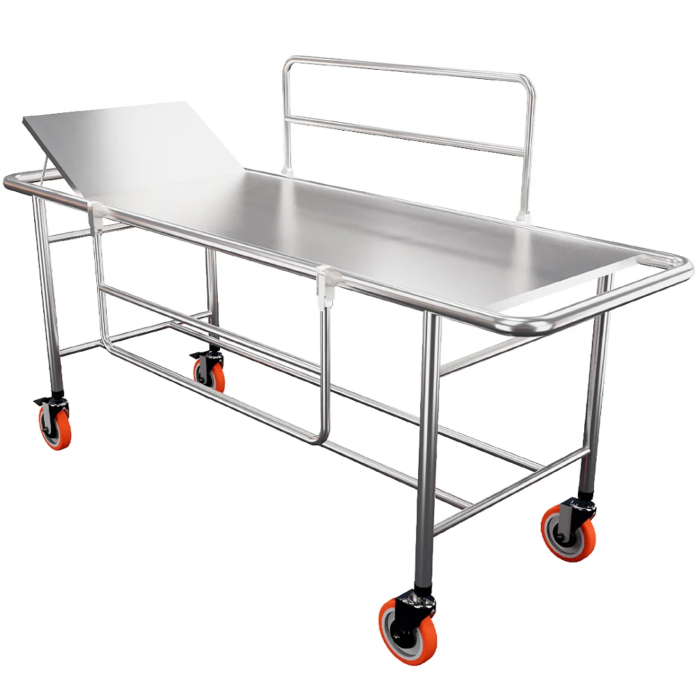 Carro Maca com Leito Fixo em Aço Inox